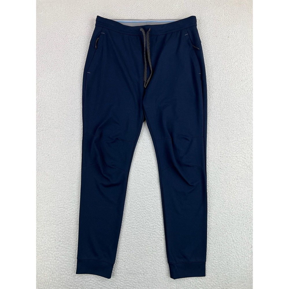 Mack Weldon Mens Medium Blue Knit Stretch Jogger Pants Tapered Lounge Activewear